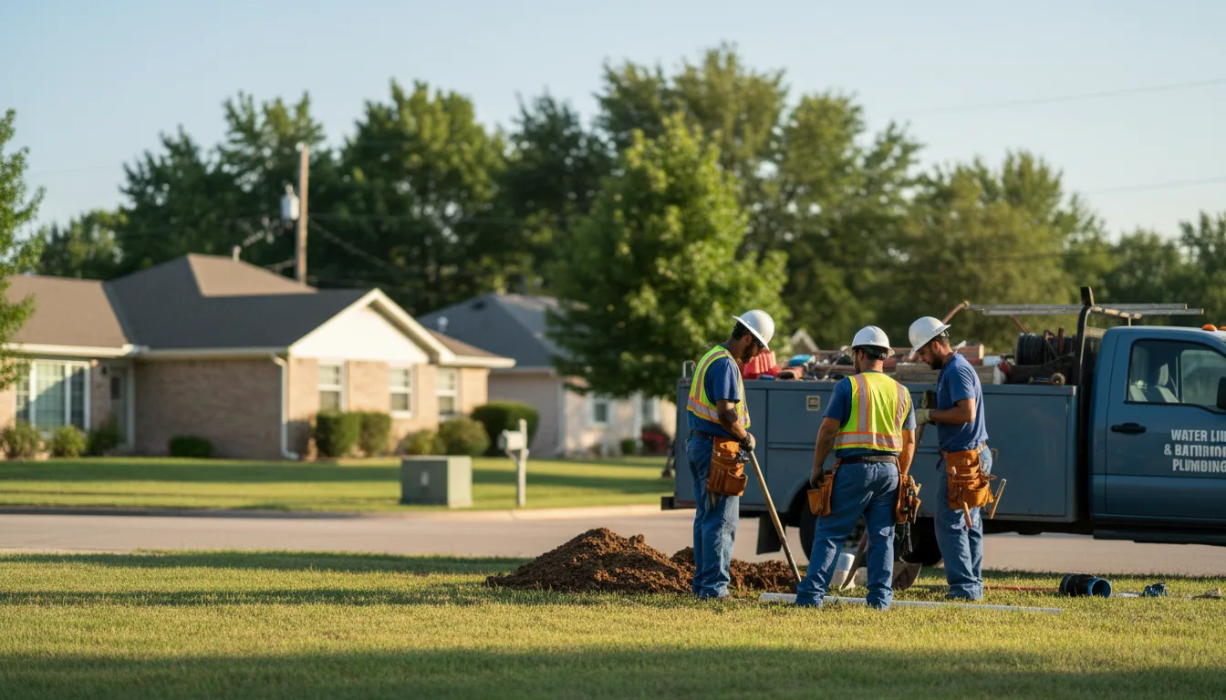 Residential water line and bathroom plumbing service in Bar Nunn, WY